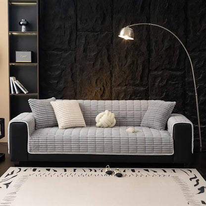 Waterproof One-Piece Cozy Flannel Sofa Protection Non-Slip Outdoor Couch Cover