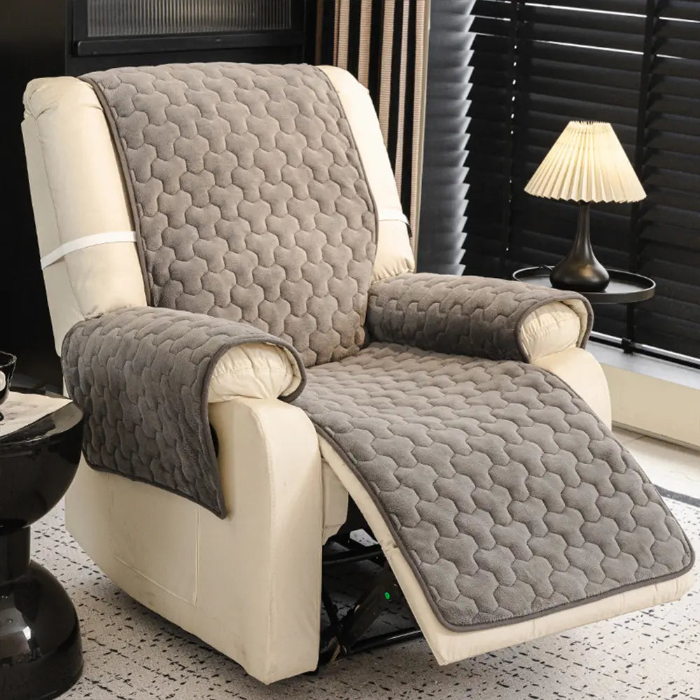 One-Piece Short Plush Comfortable Skin-Friendly Furniture Protection Couch Cover - Puzzle