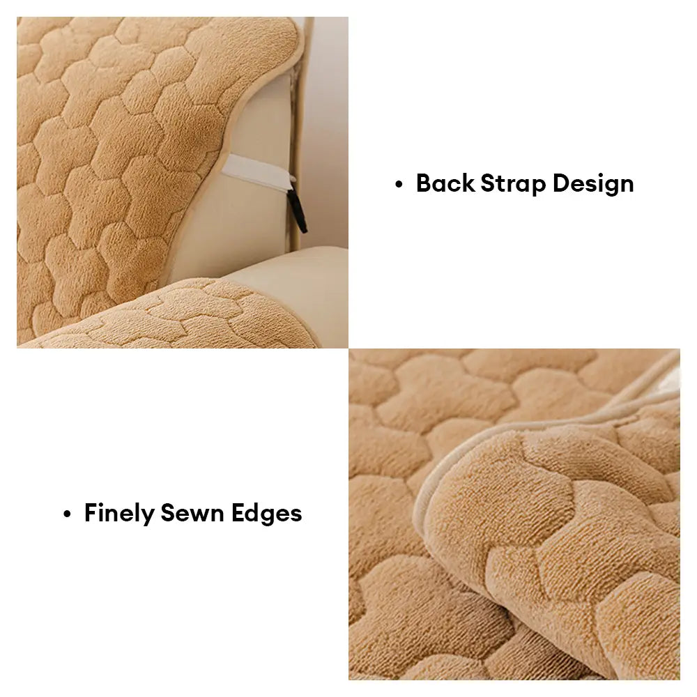 One-Piece Short Plush Comfortable Skin-Friendly Furniture Protection Couch Cover - Puzzle
