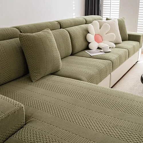 Polar Fleece Soft Antistatic Protection Sofa Stretch Full Wrap Sectional Couch Cover