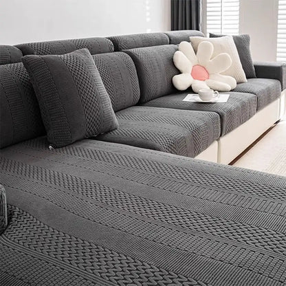 Polar Fleece Soft Antistatic Protection Sofa Stretch Full Wrap Sectional Couch Cover