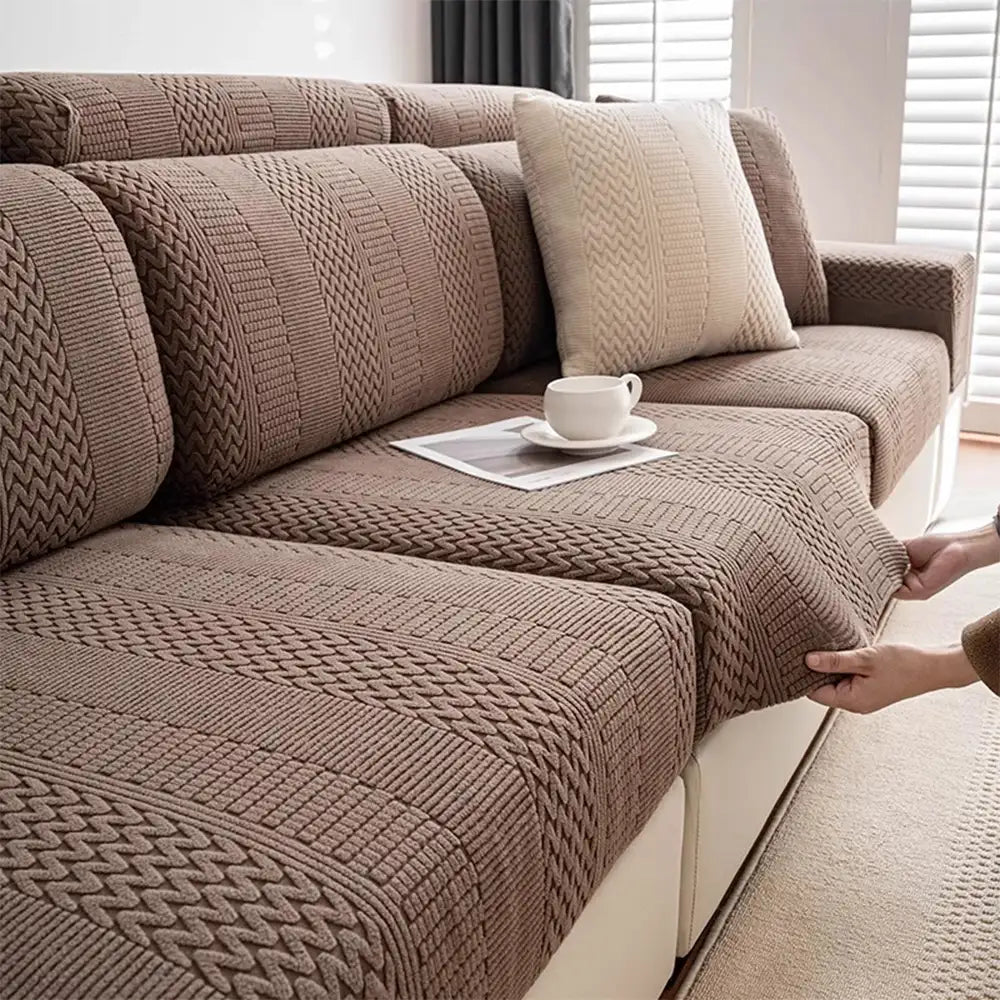 Polar Fleece Soft Antistatic Protection Sofa Stretch Full Wrap Sectional Couch Cover
