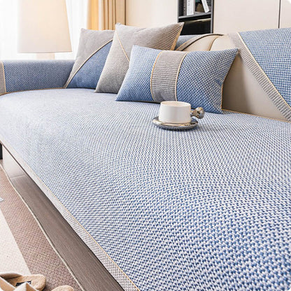 Breathable Woven Cotton Linen Non-Slip Sectional Couch Cover