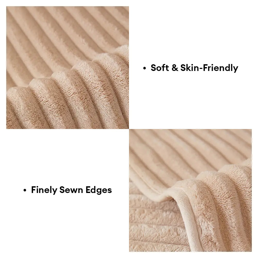 Furry Striped Sofa Protection Non-Slip Plush Recliner Couch Cover Sectional Couch Cover - Solid