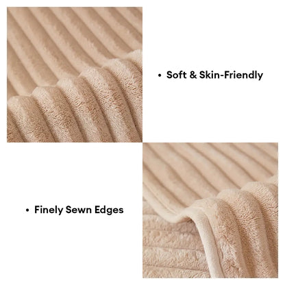 Furry Striped Sofa Protection Non-Slip Plush Recliner Couch Cover Sectional Couch Cover - Solid