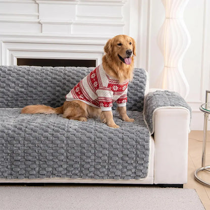Fuzzy Bubble Plush One-Piece Pet-Friendly Sofa Protection Non-Slip Couch Cover