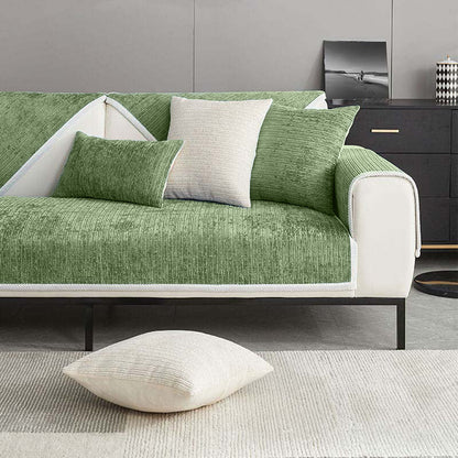 Waterproof Antimicrobial Simple Chenille Fabric Anti-scratch  Sectional Couch Cover
