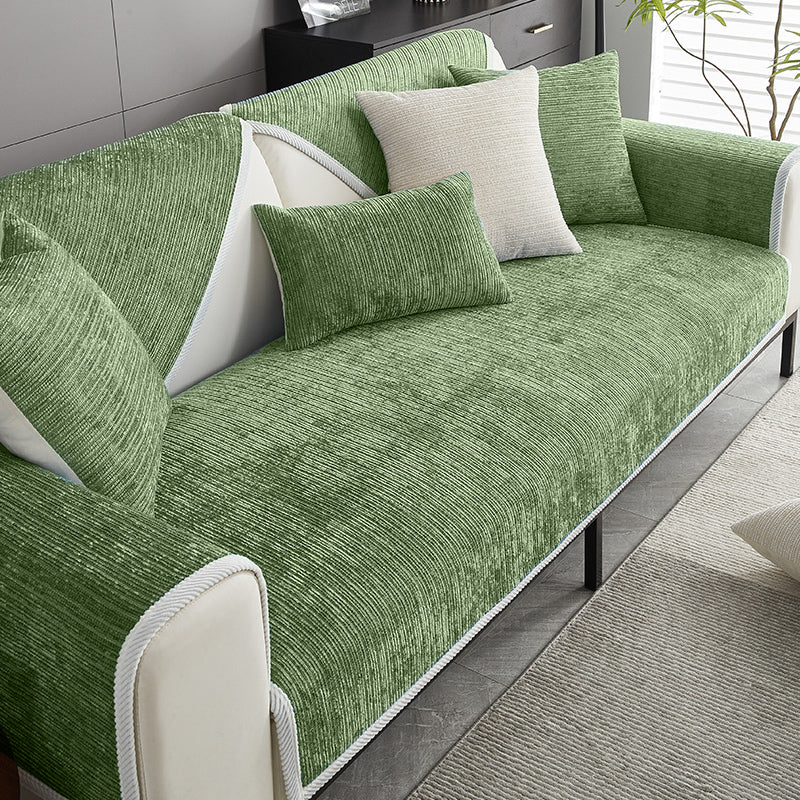 Waterproof Antimicrobial Simple Chenille Fabric Anti-scratch  Sectional Couch Cover