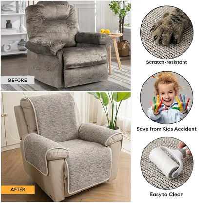 Jacquard Chenille Anti-Scratch Non-Slip Recliner Couch Cover - Chic