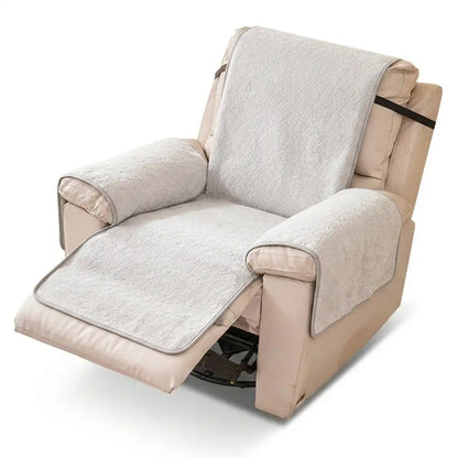 Chenille Scratch-Resistant Recliner Couch Cover With Straps - Snowflake