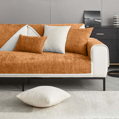 Waterproof Antimicrobial Simple Chenille Fabric Anti-scratch  Sectional Couch Cover
