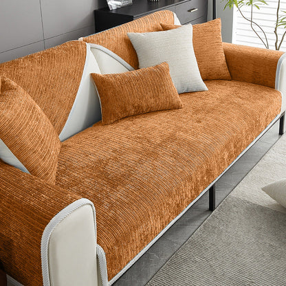 Waterproof Antimicrobial Simple Chenille Fabric Anti-scratch  Sectional Couch Cover