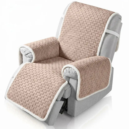 Plush Scratch-Resistant Recliner Couch Covers Slipcovers with Elastic Straps