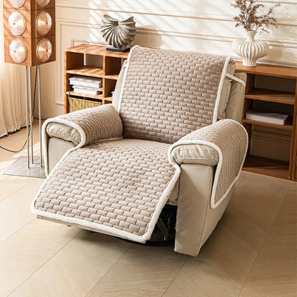 Plush Scratch-Resistant Recliner Couch Covers Slipcovers with Elastic Straps