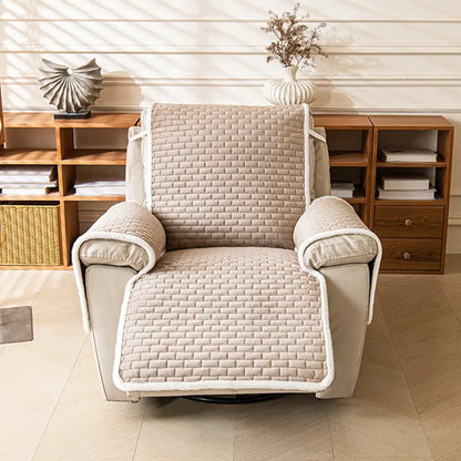 Plush Scratch-Resistant Recliner Couch Covers Slipcovers with Elastic Straps