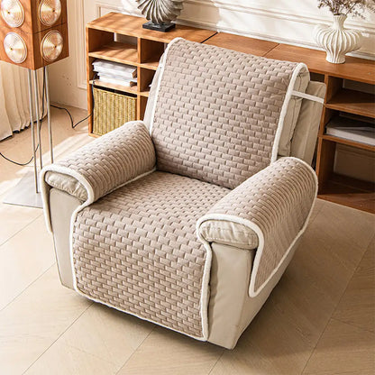 Plush Scratch-Resistant Recliner Couch Covers Slipcovers with Elastic Straps