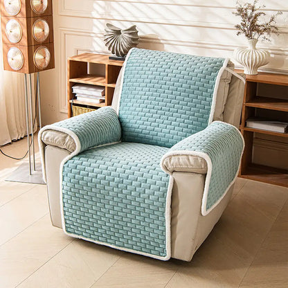 Plush Scratch-Resistant Recliner Couch Covers Slipcovers with Elastic Straps