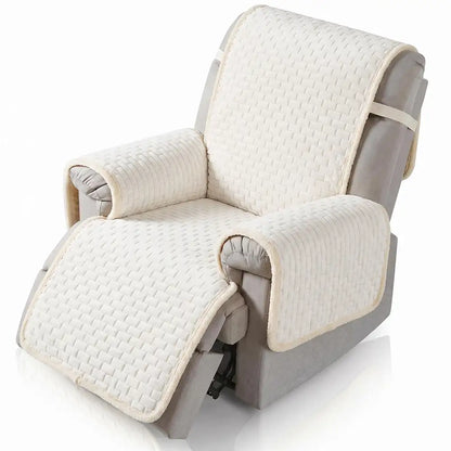 Plush Scratch-Resistant Recliner Couch Covers Slipcovers with Elastic Straps