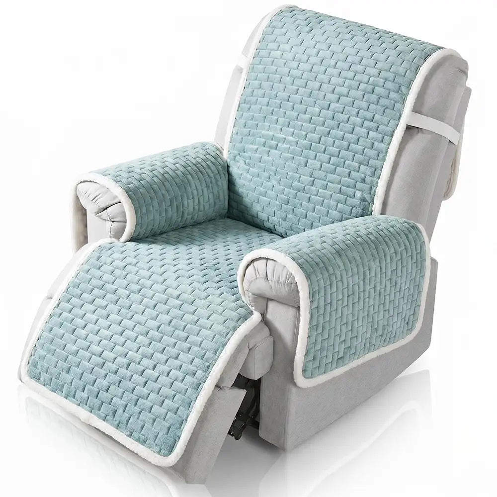 Plush Scratch-Resistant Recliner Couch Covers Slipcovers with Elastic Straps
