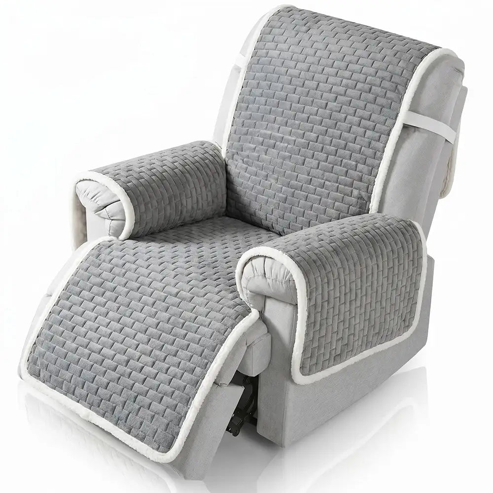 Plush Scratch-Resistant Recliner Couch Covers Slipcovers with Elastic Straps