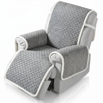 Plush Scratch-Resistant Recliner Couch Covers Slipcovers with Elastic Straps