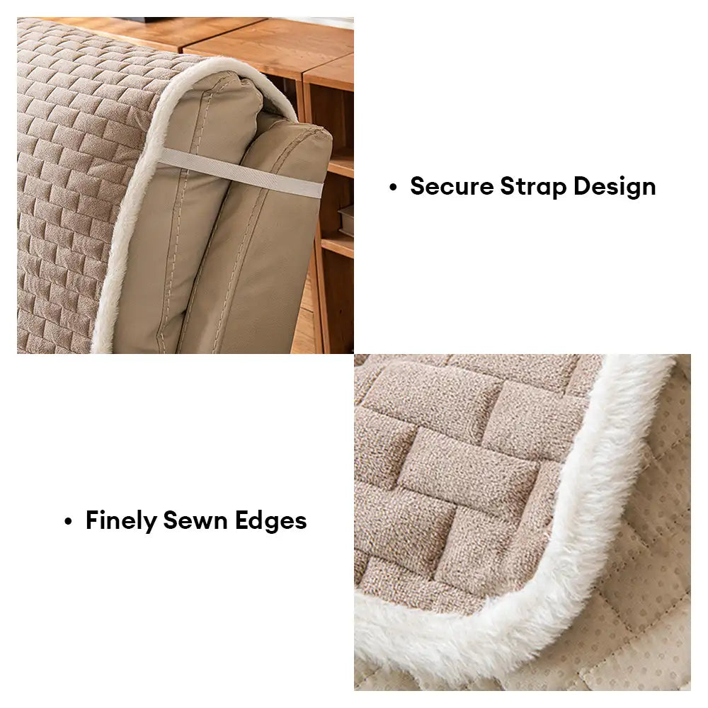 Plush Scratch-Resistant Recliner Couch Covers Slipcovers with Elastic Straps