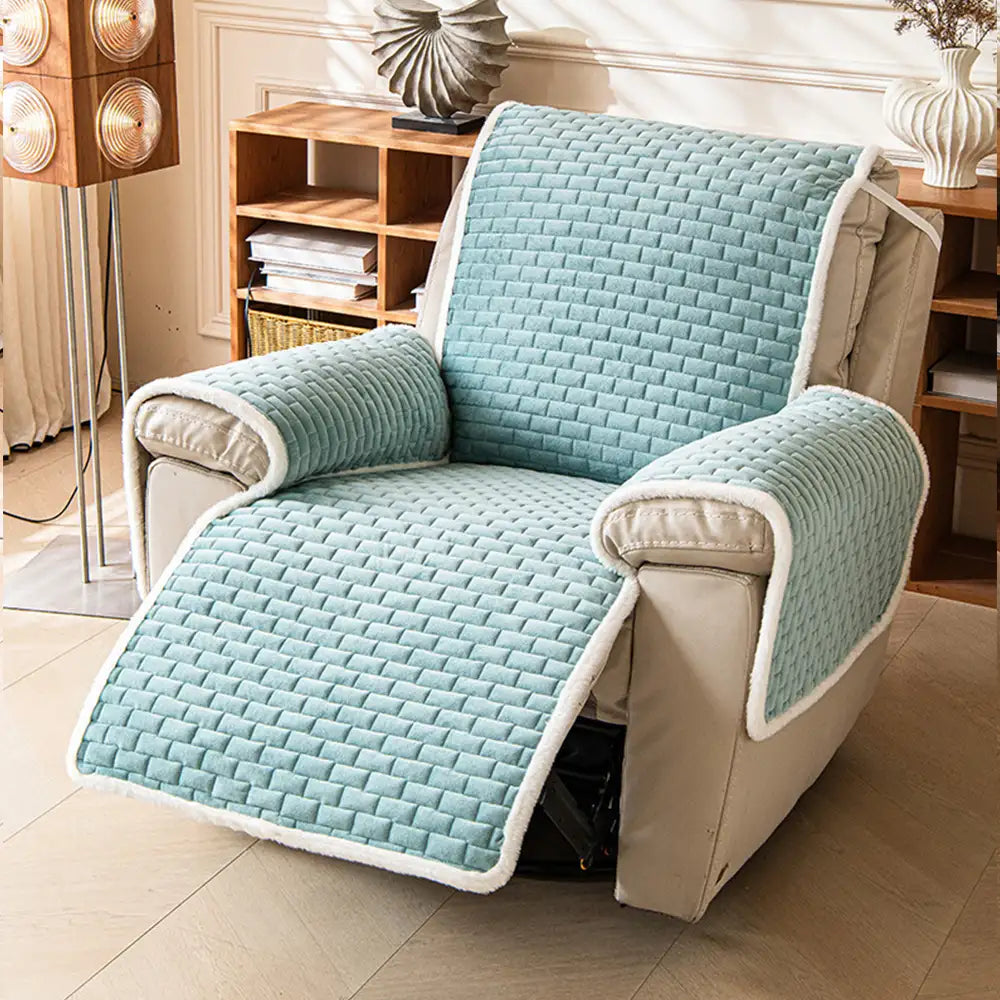 Plush Scratch-Resistant Recliner Couch Covers Slipcovers with Elastic Straps