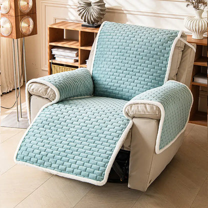 Plush Scratch-Resistant Recliner Couch Covers Slipcovers with Elastic Straps