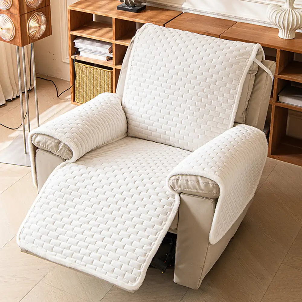 Plush Scratch-Resistant Recliner Couch Covers Slipcovers with Elastic Straps
