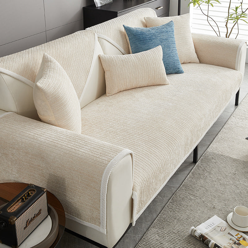 Waterproof Antimicrobial Simple Chenille Fabric Anti-scratch  Sectional Couch Cover