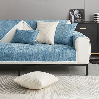 Waterproof Antimicrobial Simple Chenille Fabric Anti-scratch  Sectional Couch Cover