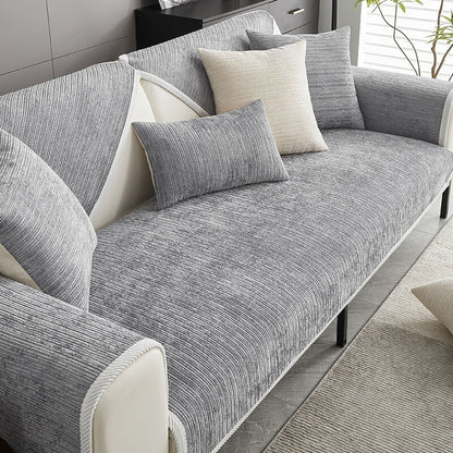 Waterproof Antimicrobial Simple Chenille Fabric Anti-scratch  Sectional Couch Cover