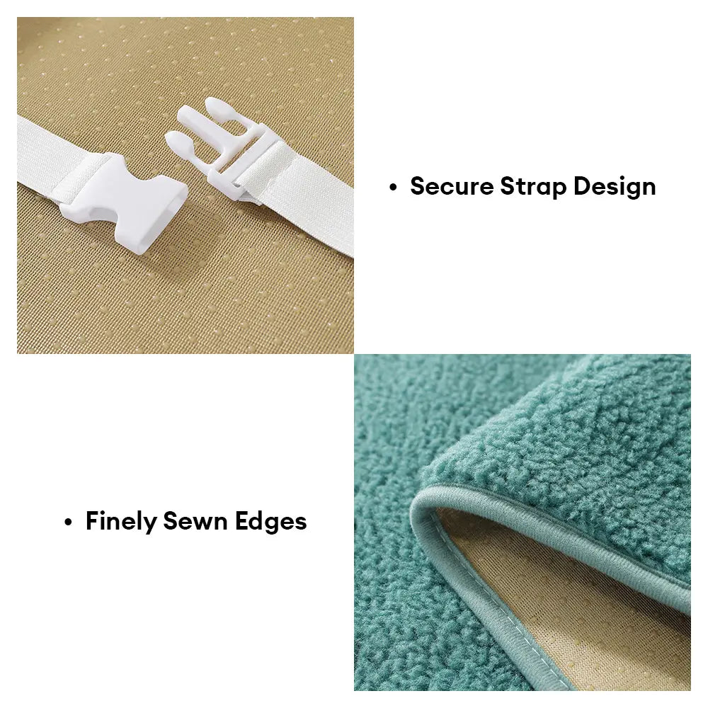 Thick Fuzzy Faux Sherpa Fleece Recliner Chair Cover with Elastic Straps