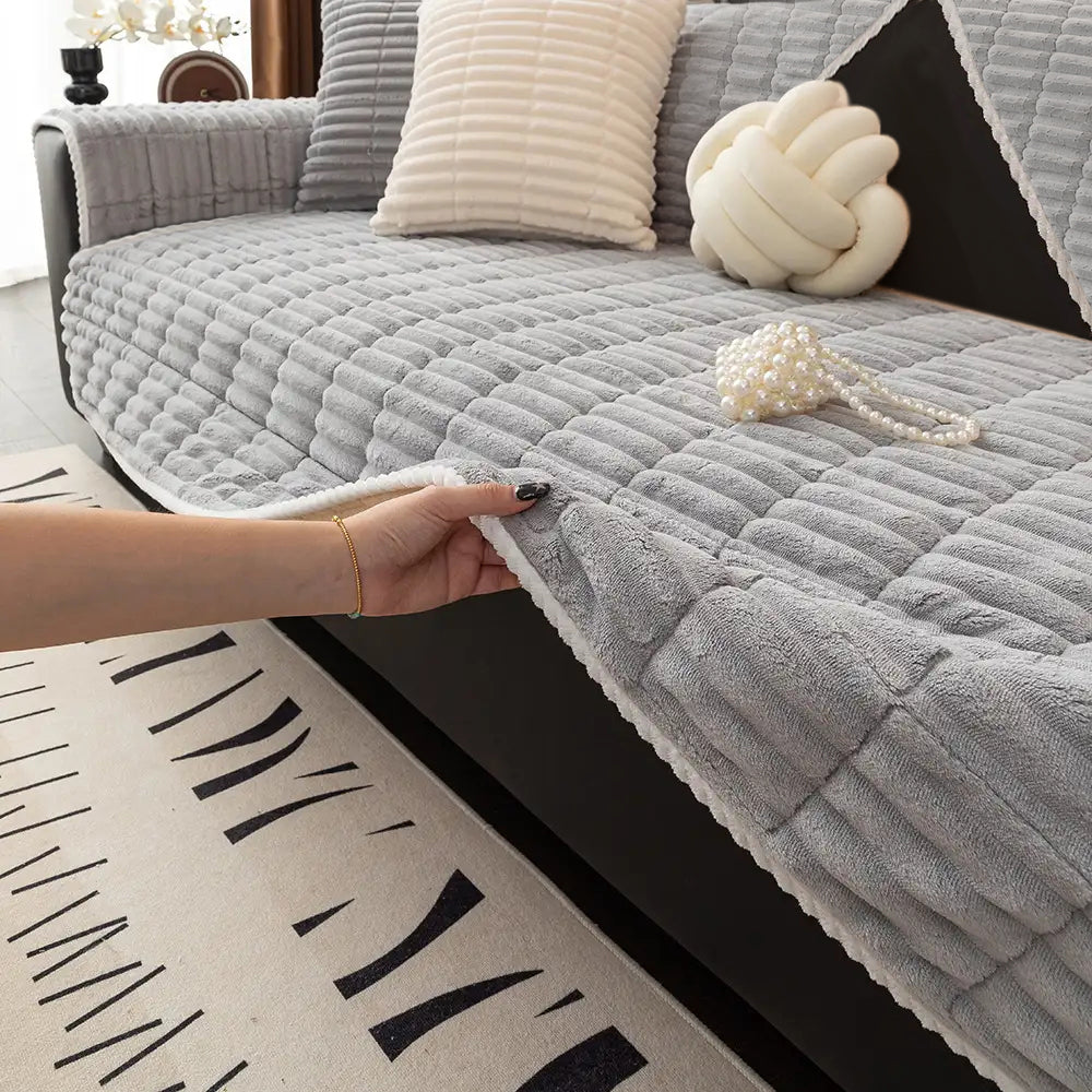 Waterproof Cozy Flannel Sofa Protection Non-Slip Couch Cover