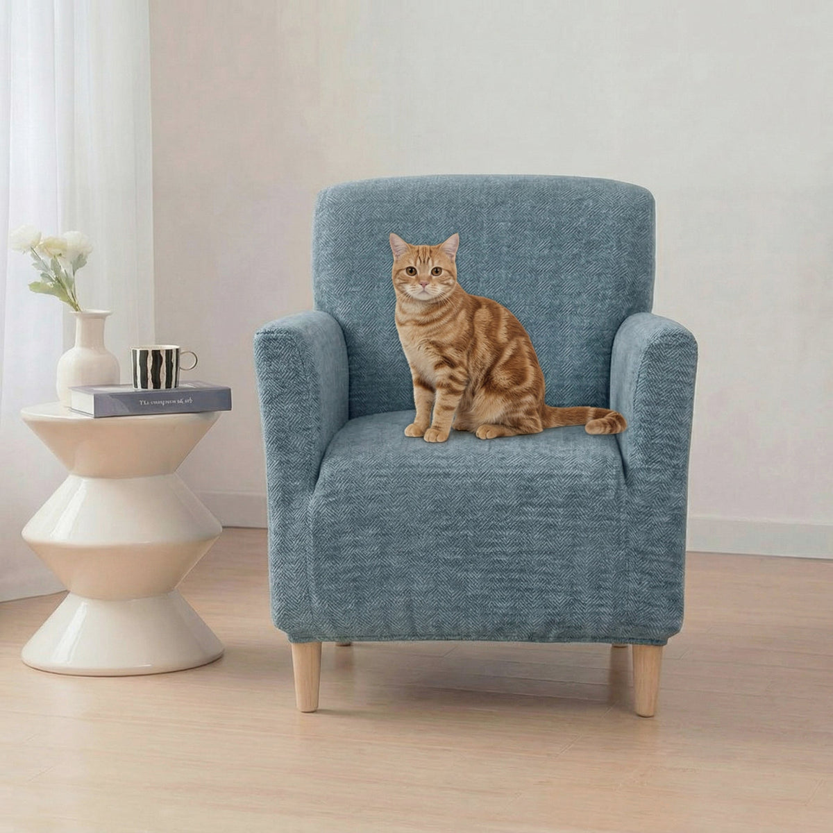 Herringbone Full Coverage Comfortable Scratch-Resistant Sofa Protection Magic Armchair Cover