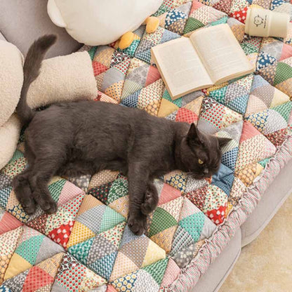 Garden Chic Cotton One-Piece Pet Friendly Protective Couch Cover
